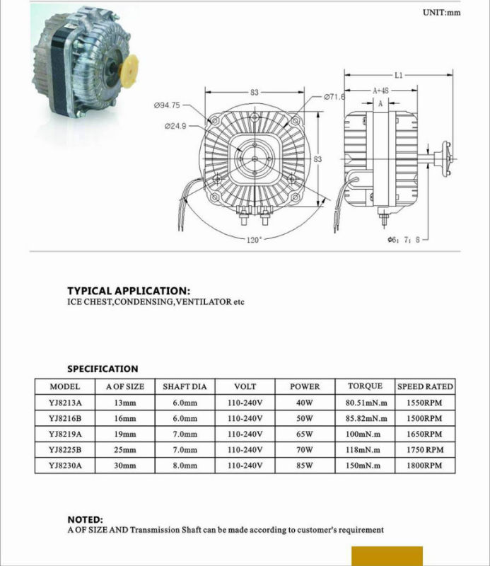 Compact High-Performance Fan Motor with UL Approvel